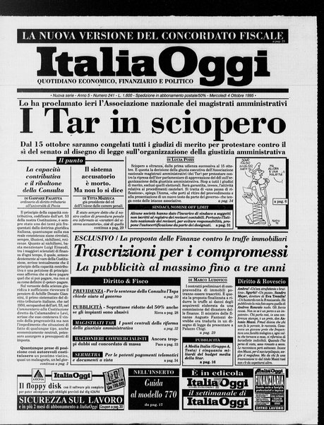 Italia oggi : quotidiano di economia finanza e politica